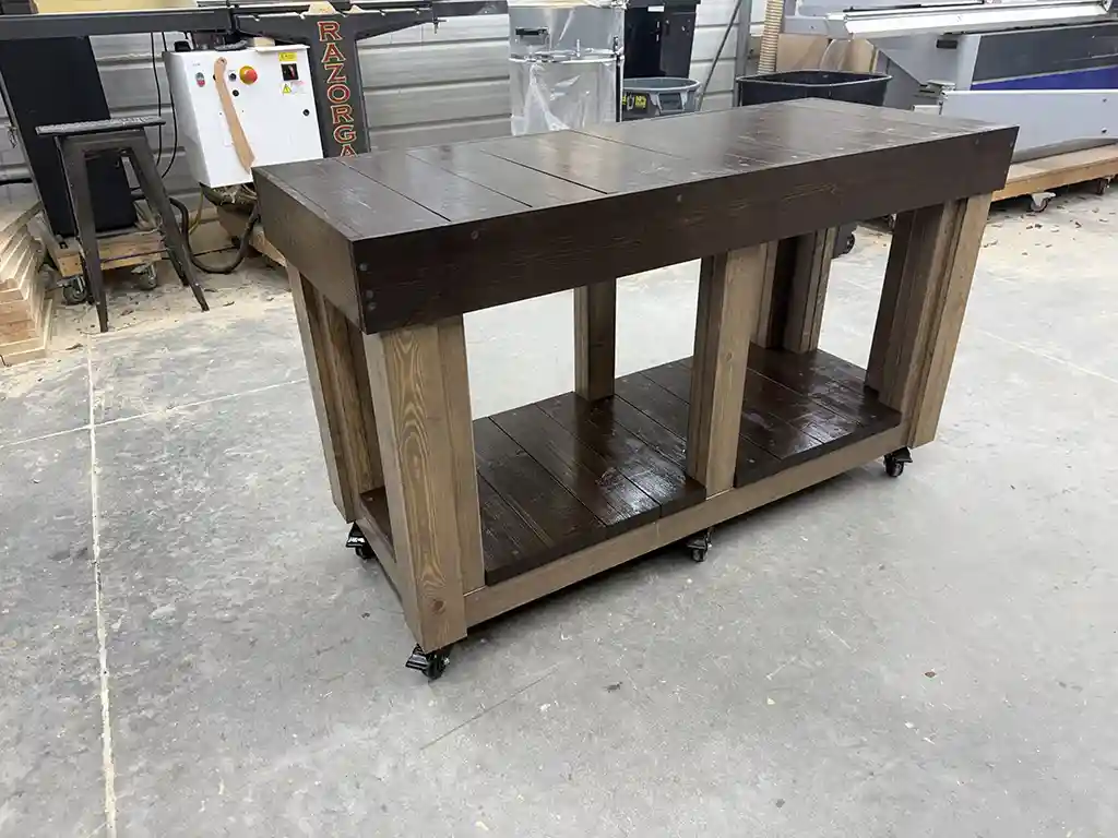 Mobile Buffet Table for Covered Patios and Indoors Espresso Mushroom 1