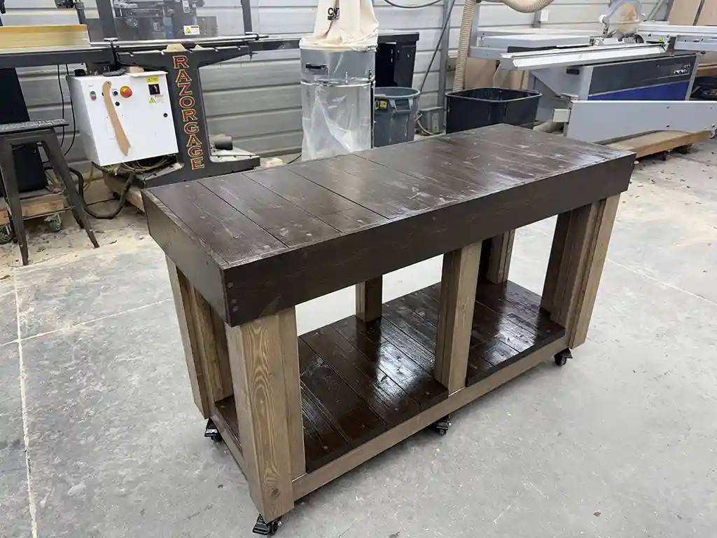 Mobile Buffet Table for Covered Patios and Indoors Espresso Mushroom 2