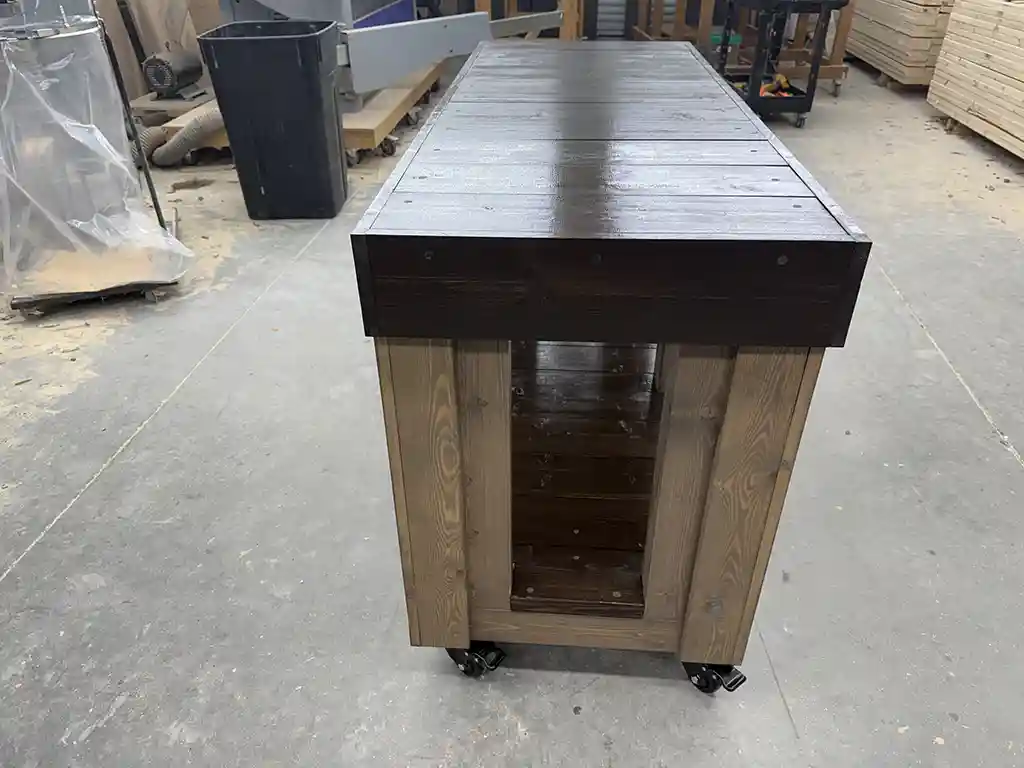Mobile Buffet Table for Covered Patios and Indoors Espresso Mushroom 3