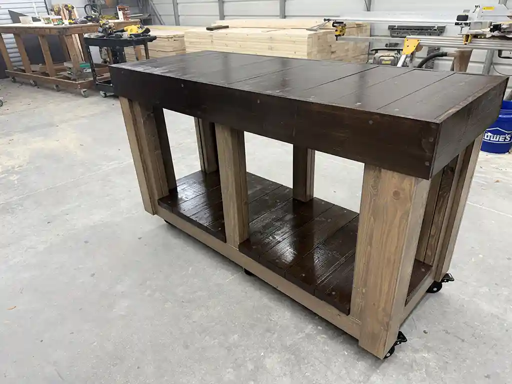 Mobile Buffet Table for Covered Patios and Indoors Espresso Mushroom 5