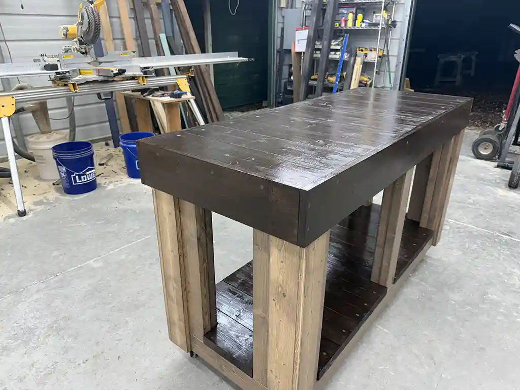 Mobile Buffet Table for Covered Patios and Indoors Espresso Mushroom 6