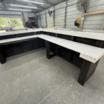 Ebony White Chesterfield L Shape Large Reception Desk leg left 6 Ebony White Chesterfield L Shape Large Reception Desk leg left 6